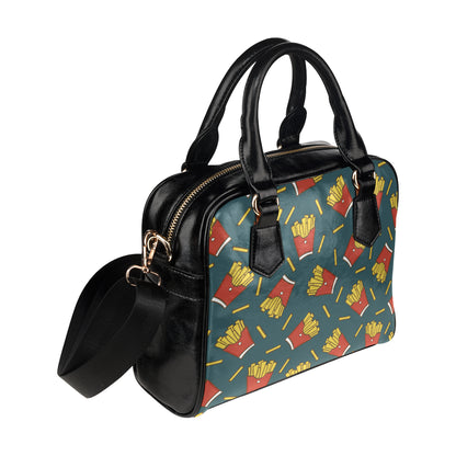 French Fried Pattern Print Design 04 Shoulder Handbag