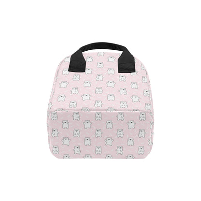 Polar Bear Pattern Print Design PB09 Insulated Lunch Bag