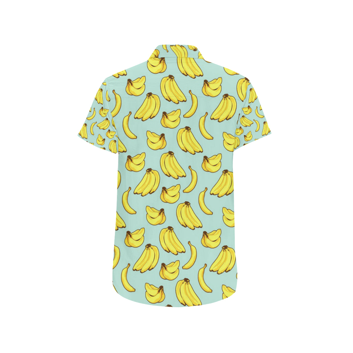 Banana Pattern Print Design BA04 Men's Short Sleeve Button Up Shirt