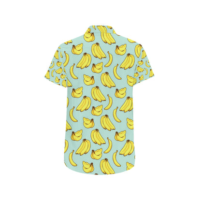 Banana Pattern Print Design BA04 Men's Short Sleeve Button Up Shirt
