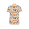 Camper Tent Pattern Print Design 03 Men's Short Sleeve Button Up Shirt