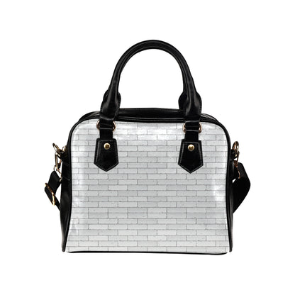 Brick White Pattern Print Design 03 Shoulder Handbag