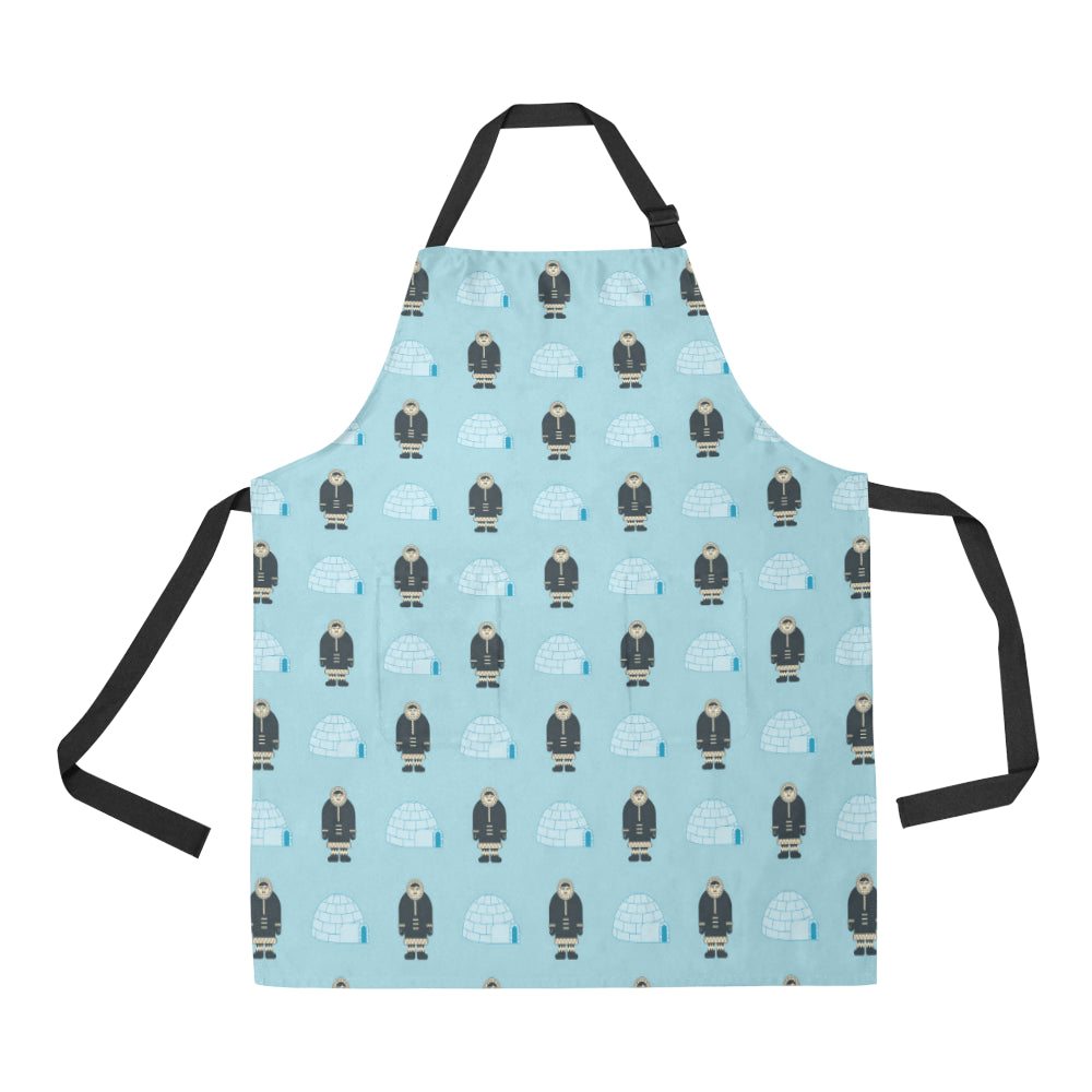 Eskimo Pattern Print Design 03 Apron with Pocket