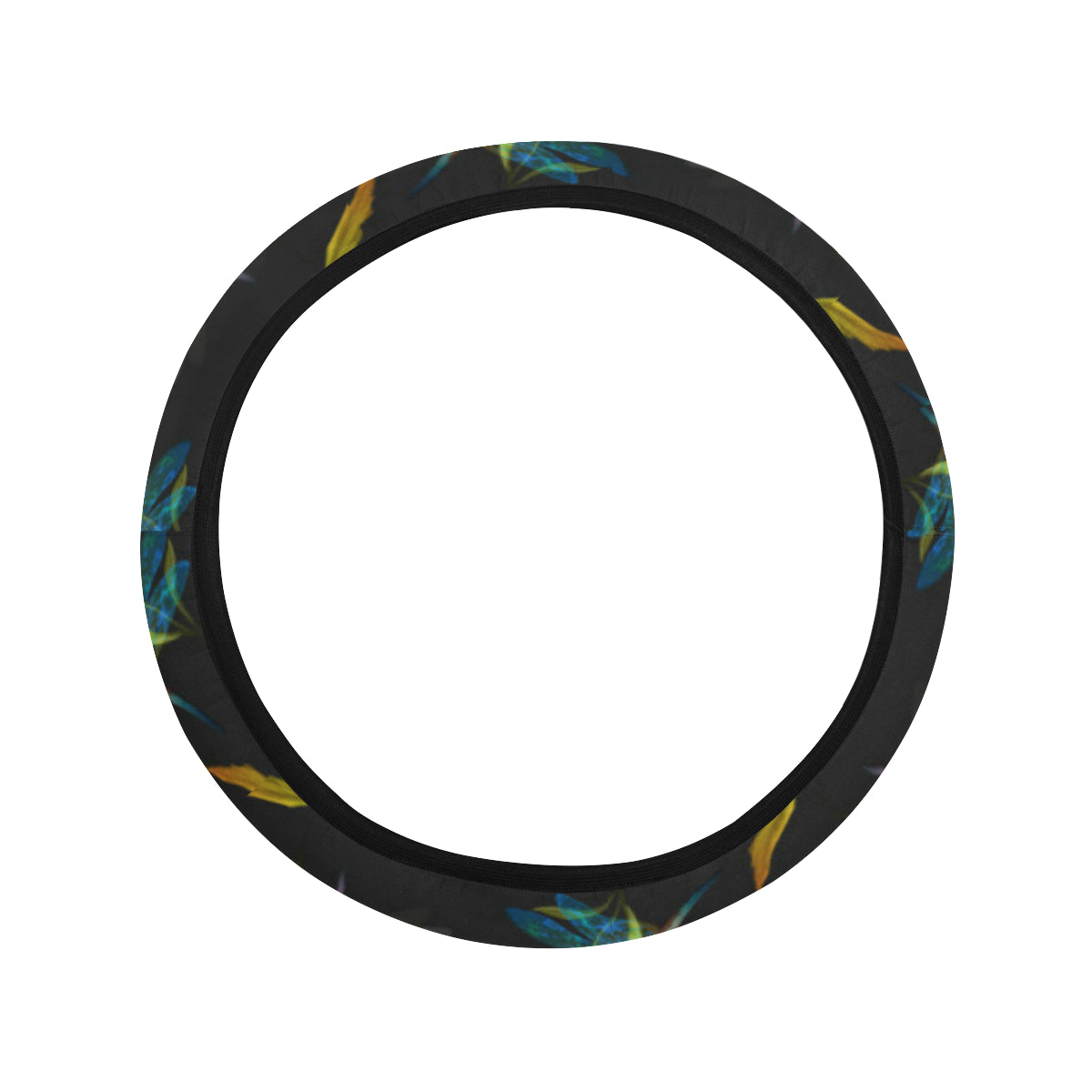Dragonfly Colorful Realistic Print Steering Wheel Cover with Elastic Edge