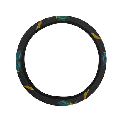 Dragonfly Colorful Realistic Print Steering Wheel Cover with Elastic Edge