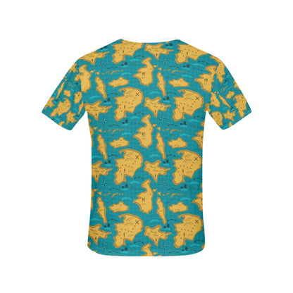 World Map Print Design LKS301 Women's  T-shirt