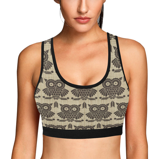 Owl Pattern Print Design A01 Sports Bra
