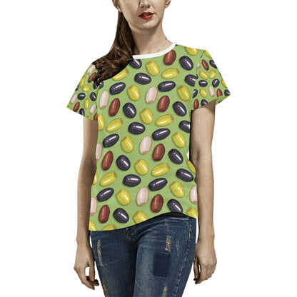 Olive Print Design LKS301 Women's  T-shirt