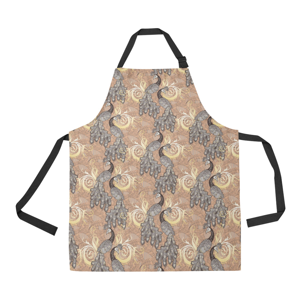 Peacock Pattern Print Design A05 Apron with Pocket