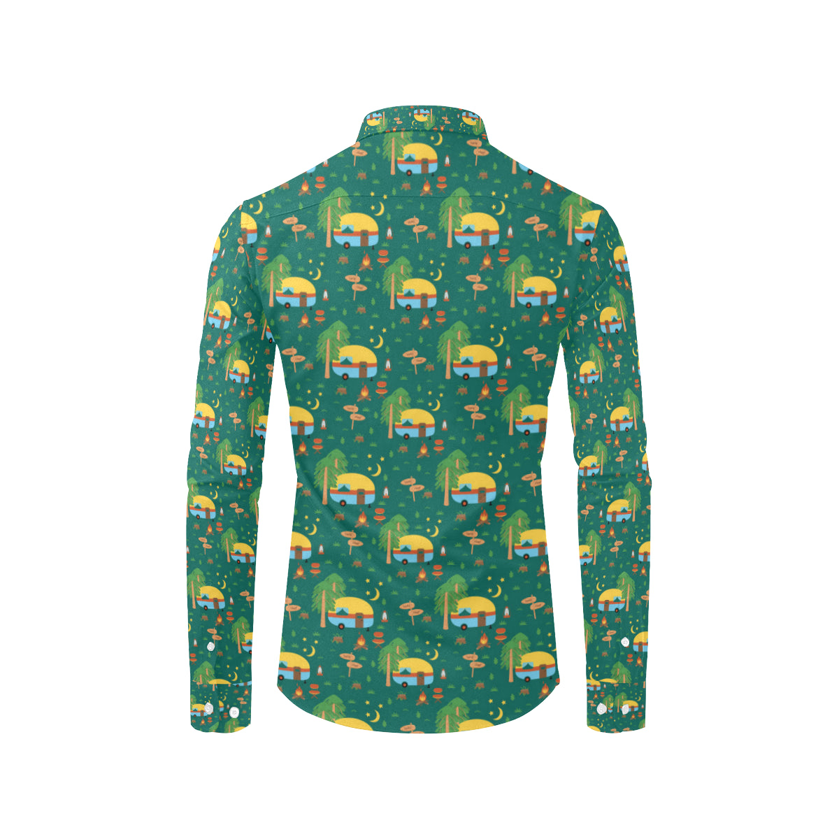 Camping Camper Pattern Print Design 06 Men's Long Sleeve Shirt
