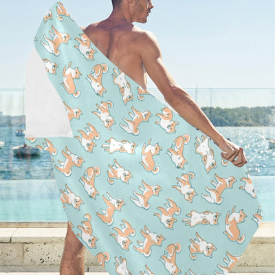 Shiba Inu Print Design LKS304 Beach Towel 32" x 71"