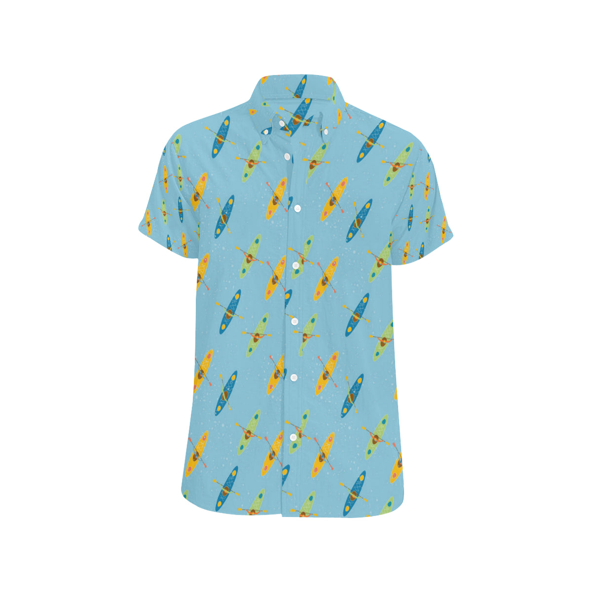 Kayak Pattern Print Design 04 Men's Short Sleeve Button Up Shirt