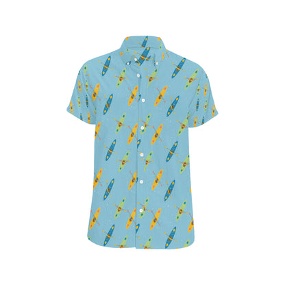 Kayak Pattern Print Design 04 Men's Short Sleeve Button Up Shirt