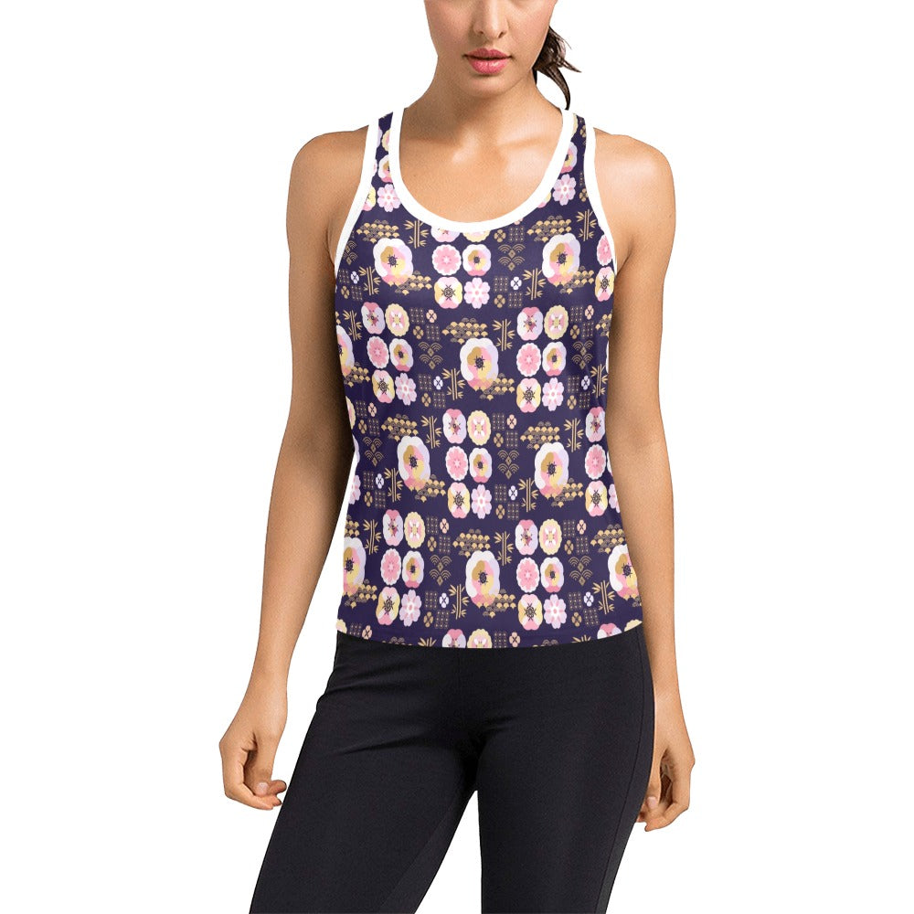 Sakura Japan Style Print Design LKS302 Women's Racerback Tank Top