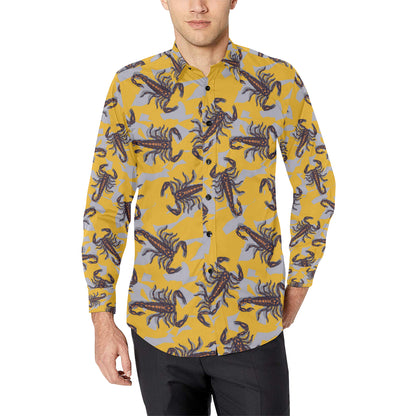 Scorpion Pattern Print Design 01 Men's Long Sleeve Shirt