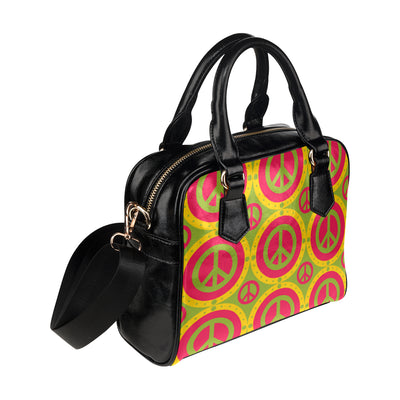 Peace Sign Pattern Print Design A01 Shoulder Handbag