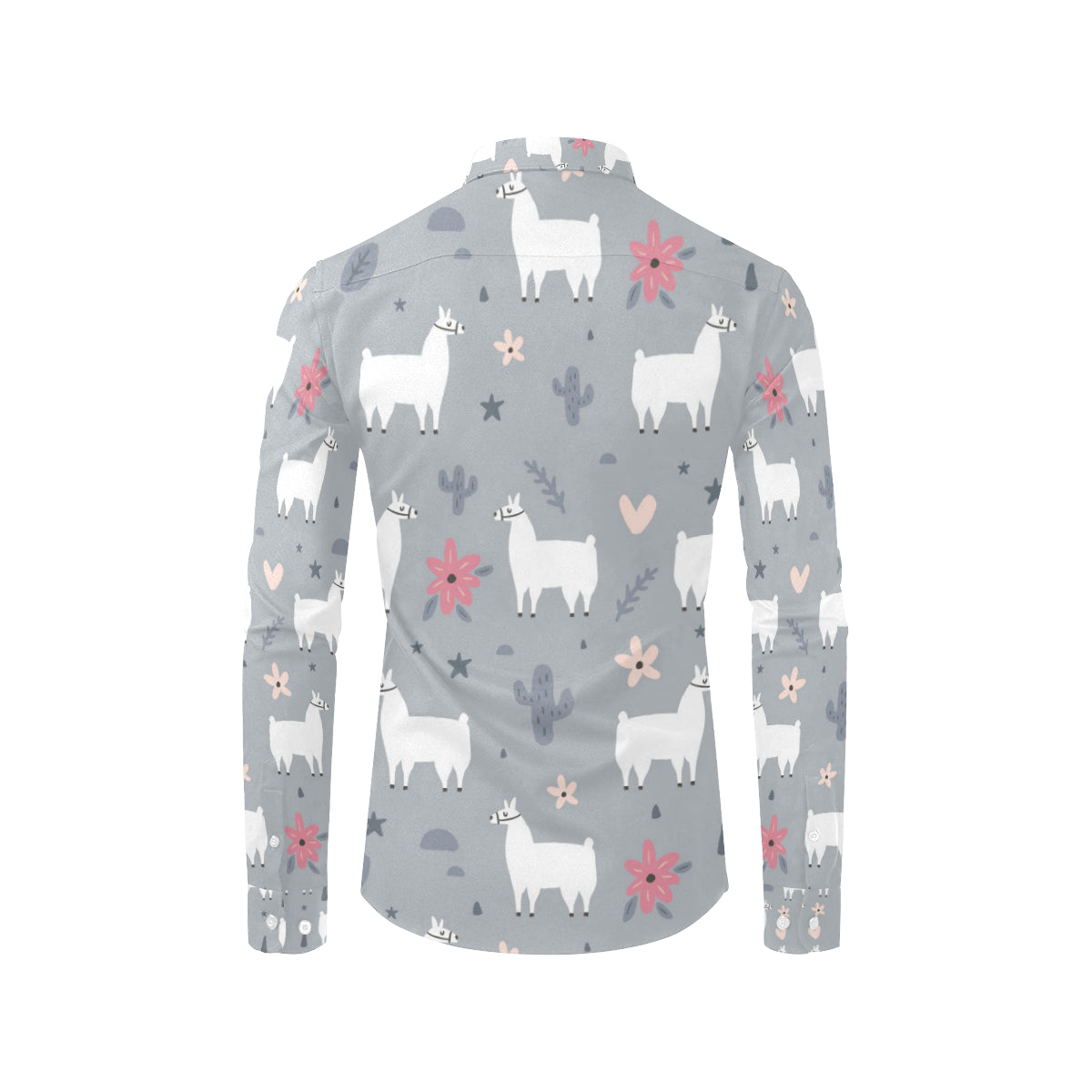 Llama Pattern Print Design 010 Men's Long Sleeve Shirt