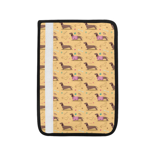 Dachshund Pattern Print Design 07 Car Seat Belt Cover