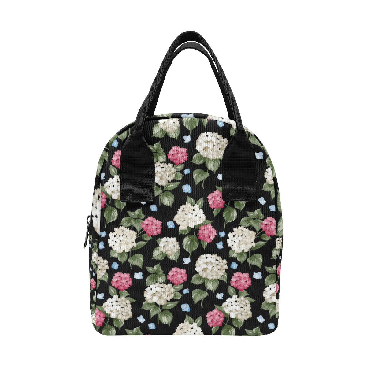 Hydrangea Pattern Print Design HD09 Insulated Lunch Bag