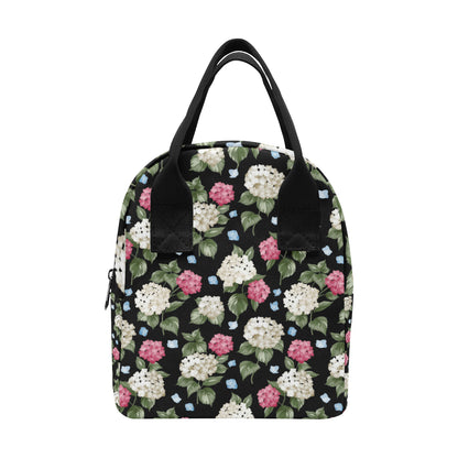 Hydrangea Pattern Print Design HD09 Insulated Lunch Bag