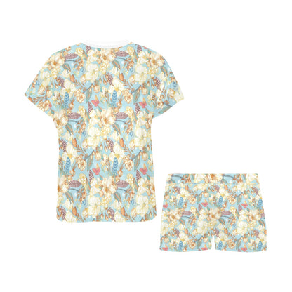Summer Floral Print Design LKS302 Women's Short Pajama Set
