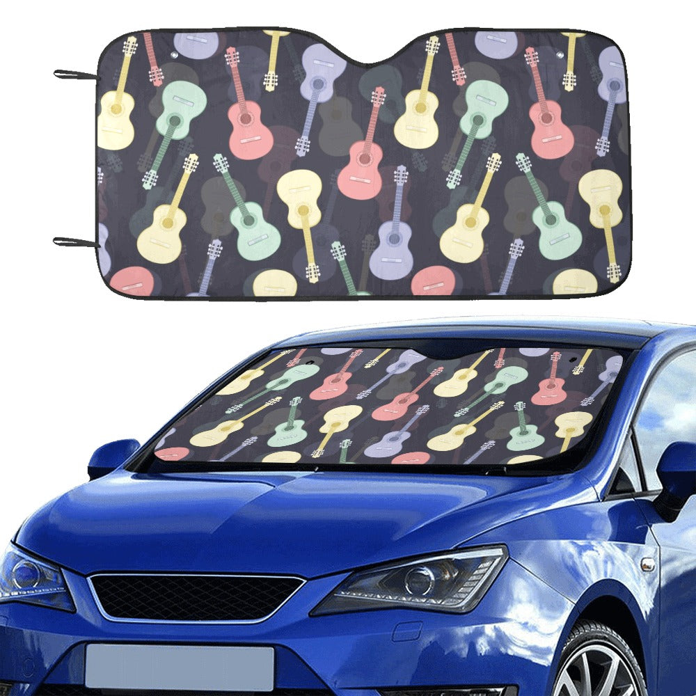 Acoustic Guitar Print Design LKS401 Car front Windshield Sun Shade