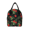 Red Hibiscus Tropical Insulated Lunch Bag