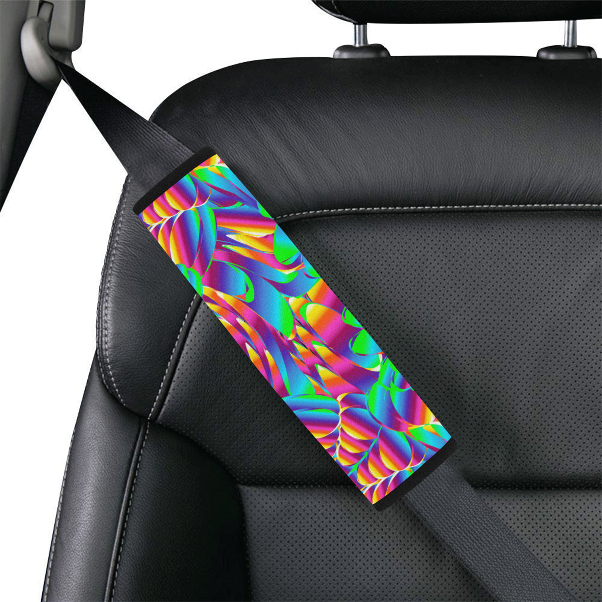 Psychedelic Trippy Pattern Car Seat Belt Cover