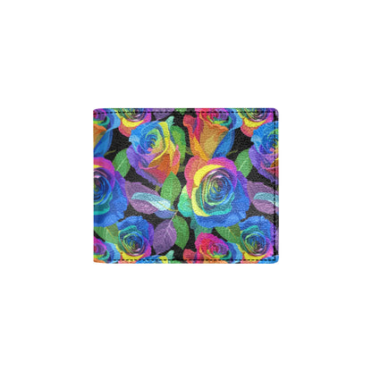 Rose Pattern Print Design RO02 Men's ID Card Wallet