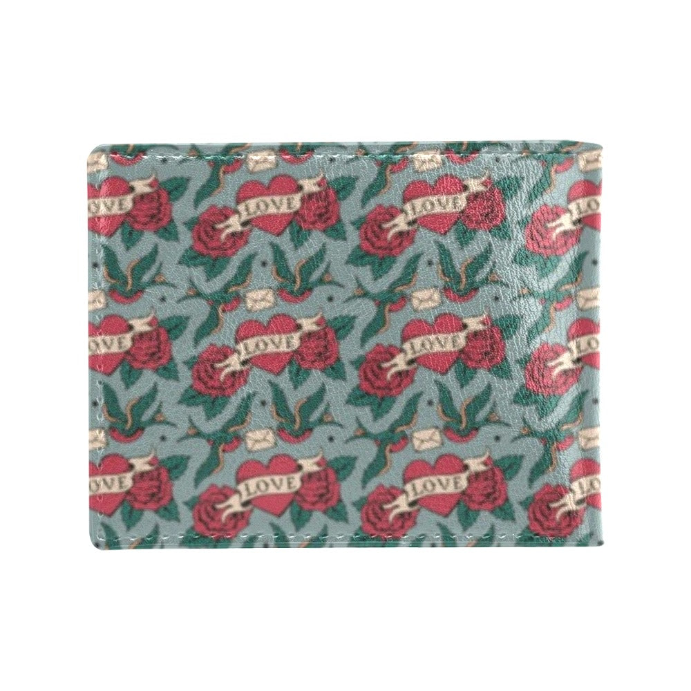 Tattoo Heart Print Design LKS301 Men's ID Card Wallet