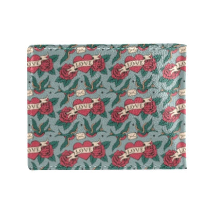 Tattoo Heart Print Design LKS301 Men's ID Card Wallet