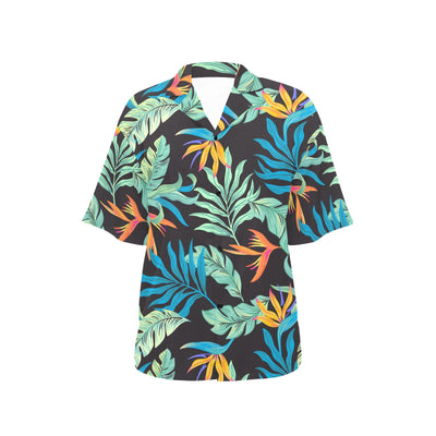 Tropical Palm Leaves Hawaiian Flower Women's Hawaiian Shirt