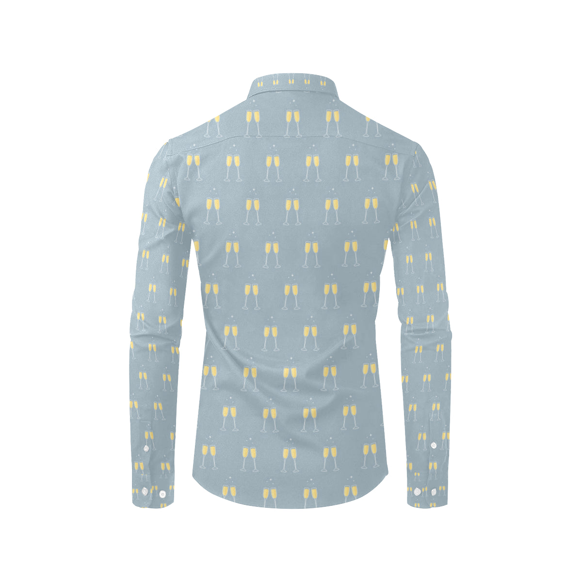 Champagne Pattern Print Design 03 Men's Long Sleeve Shirt