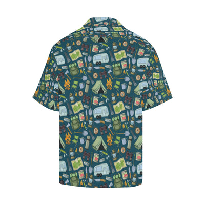 Camping Pattern Print Design 02 Men's Hawaiian Shirt