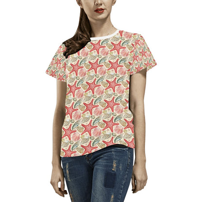 Seashell Print Design LKS301 Women's  T-shirt