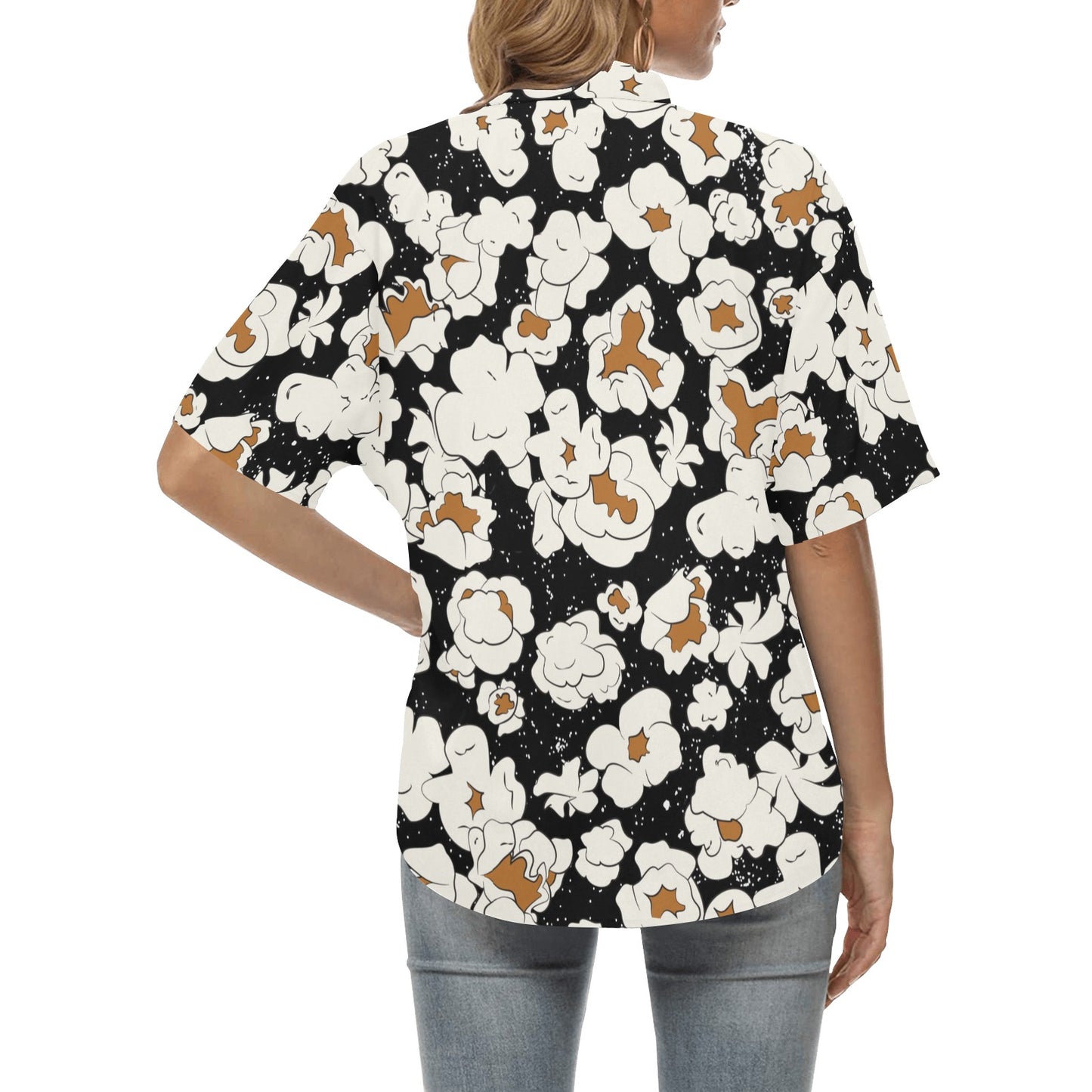 Popcorn Pattern Print Design A02 Women's Hawaiian Shirt