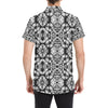 Tie Dye Black White Design Print Men's Short Sleeve Button Up Shirt