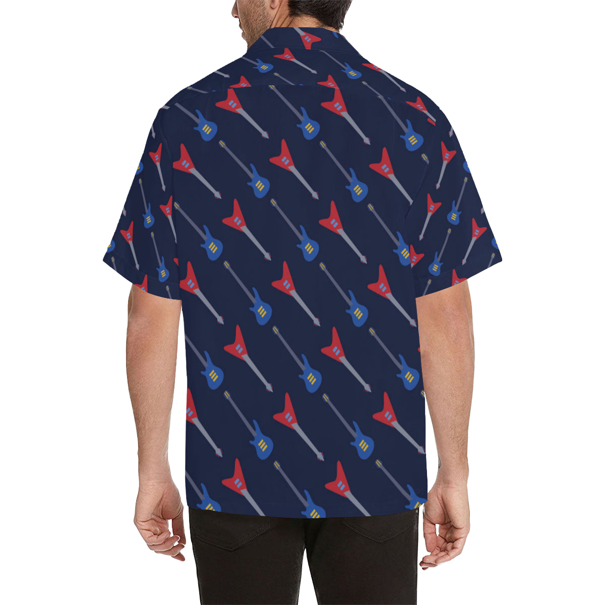 Electric Guitar Pattern Print Design 01 Men's Hawaiian Shirt