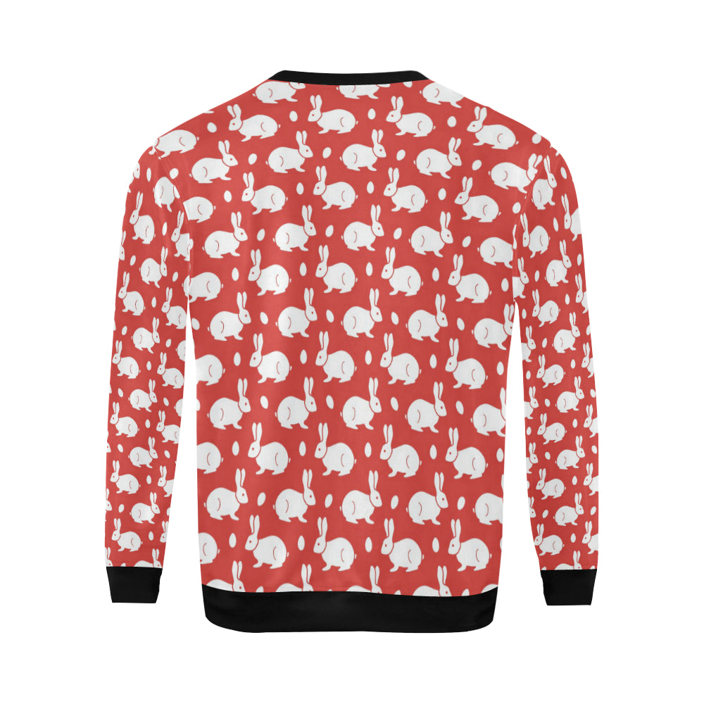 Rabbit Pattern Print Design RB017 Men Long Sleeve Sweatshirt