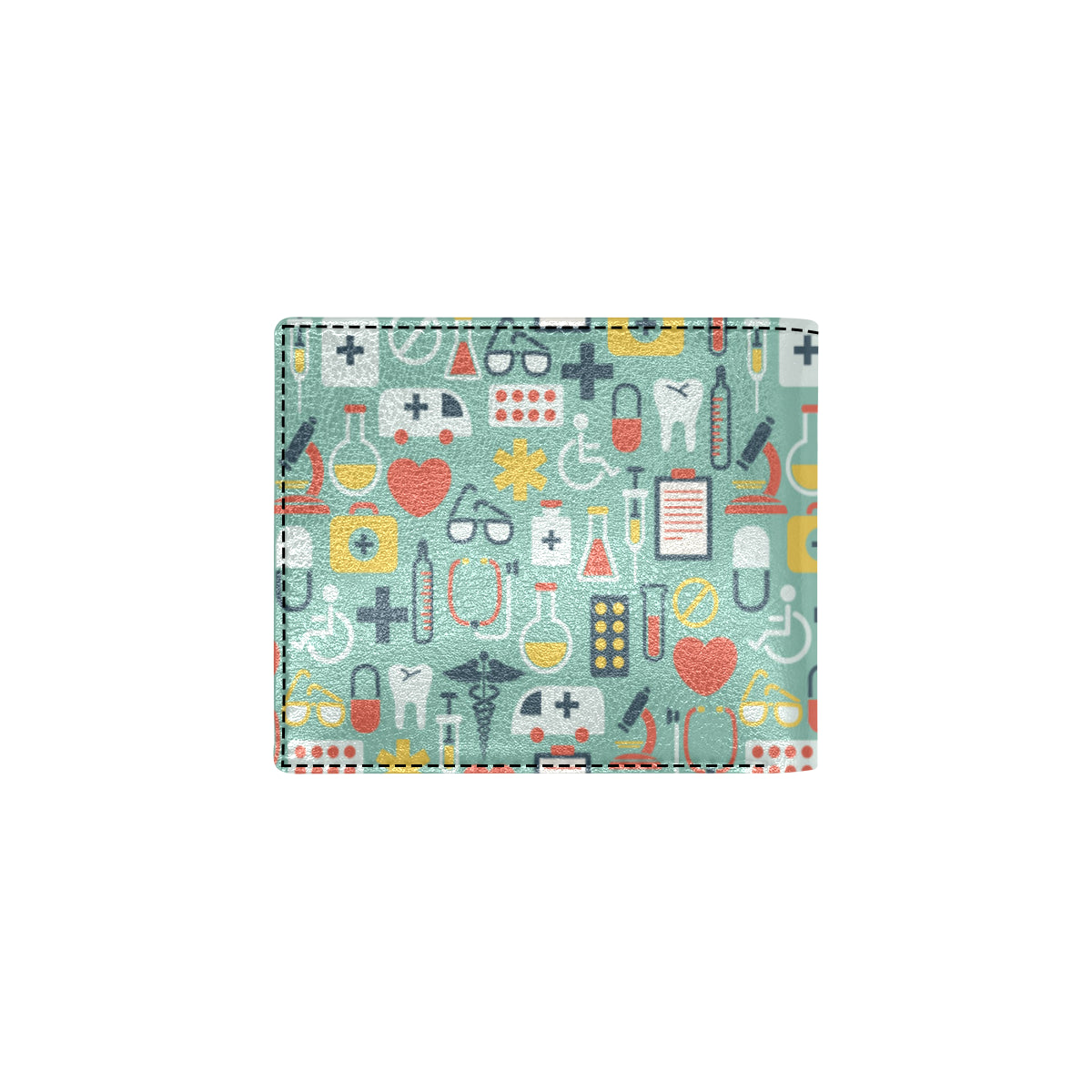 Medical Pattern Print Design 02 Men's ID Card Wallet