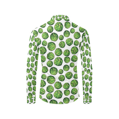 Brussels Sprouts Pattern Print Design 02 Men's Long Sleeve Shirt