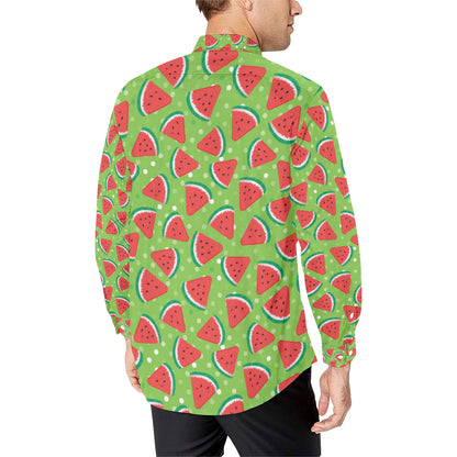 Watermelon Pattern Print Design WM05 Men's Long Sleeve Shirt