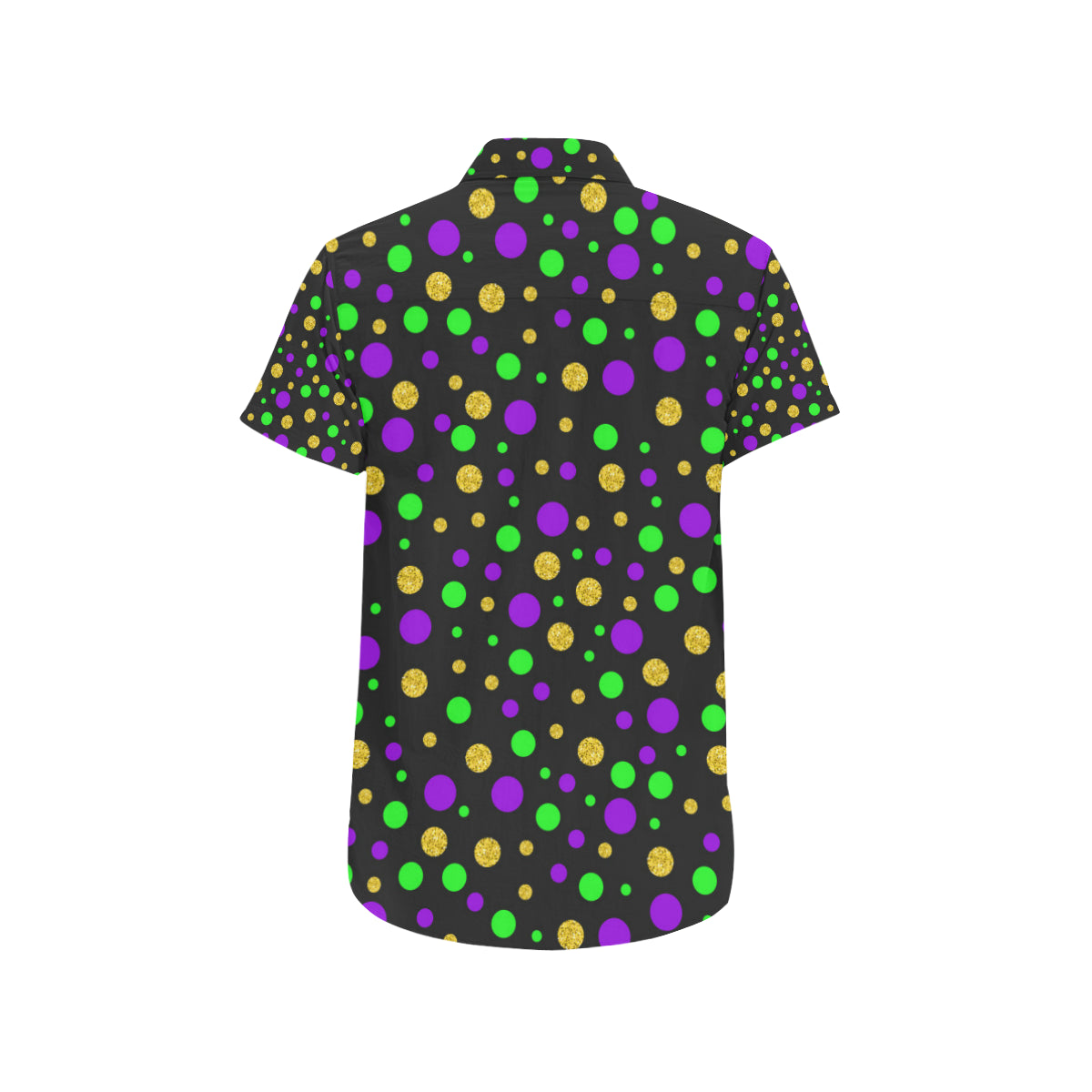 Mardi Gras Pattern Print Design 07 Men's Short Sleeve Button Up Shirt