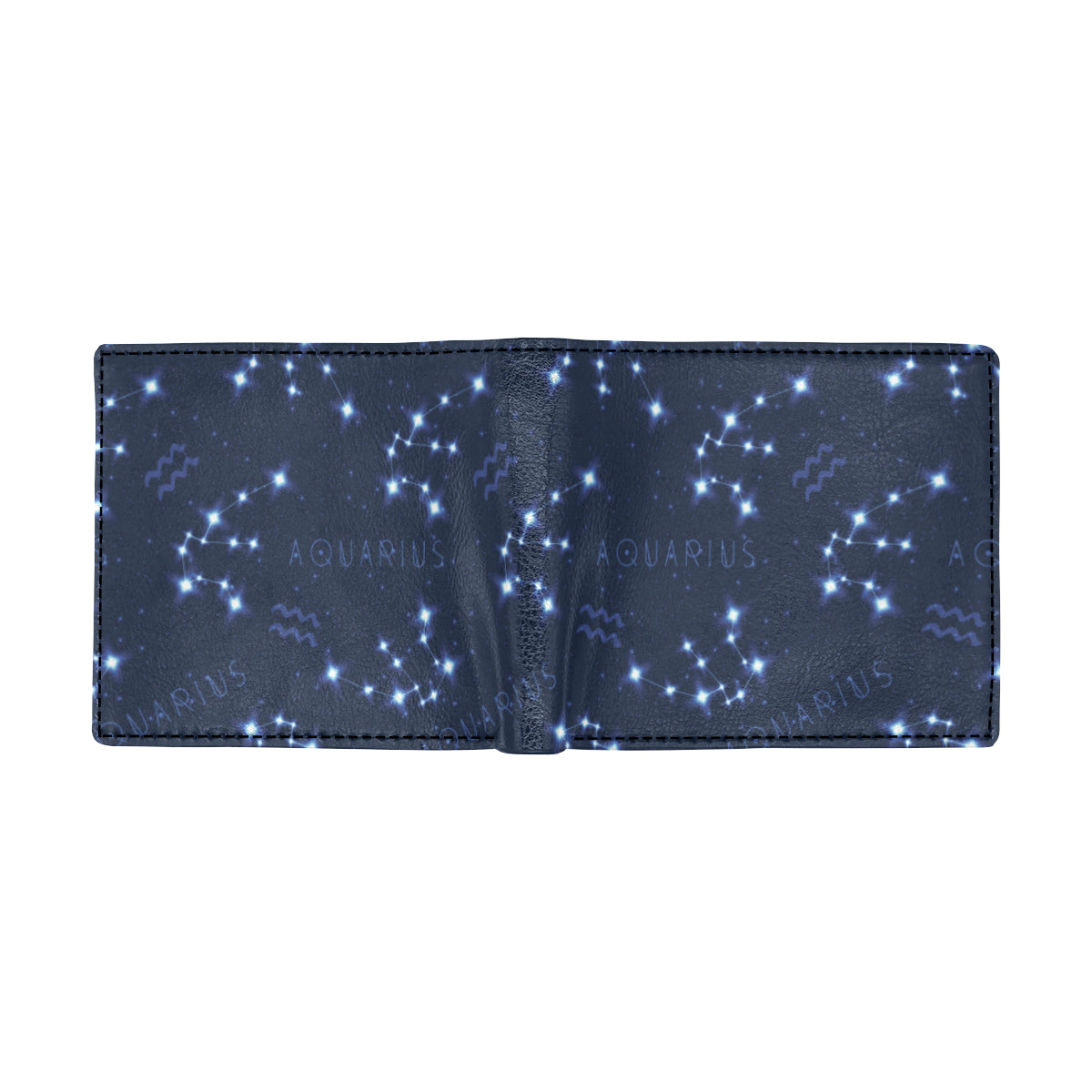 Aquarius Zodiac Pattern Print Design 02 Men's ID Card Wallet