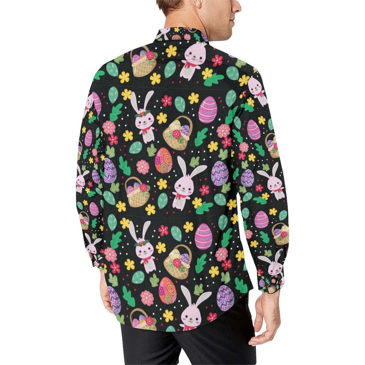 Easter Eggs Pattern Print Design RB05 Men's Long Sleeve Shirt