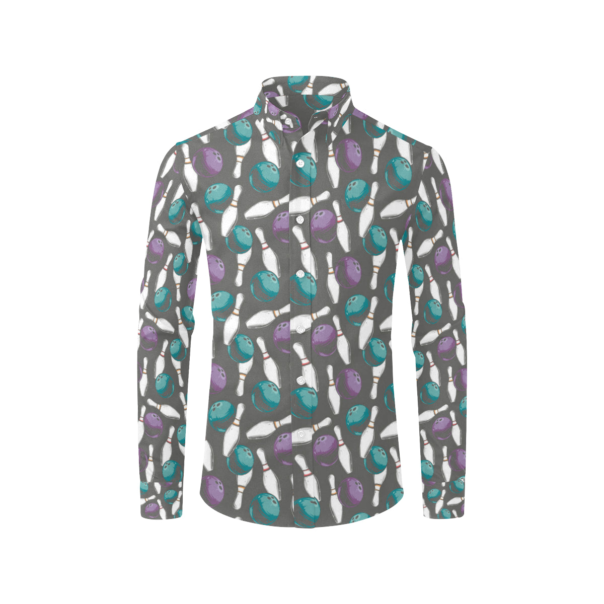 Bowling Pattern Print Design 03 Men's Long Sleeve Shirt