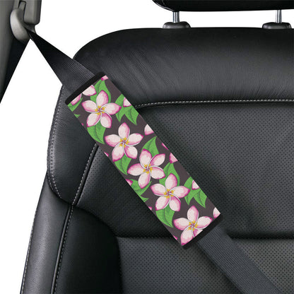 Pink Plumeria Pattern Print Design PM019 Car Seat Belt Cover