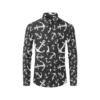 Anchor Black White Men's Long Sleeve Shirt