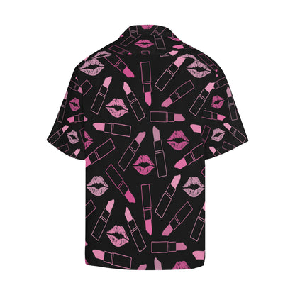 Lipstick Pink Pattern Print Design 01 Men's Hawaiian Shirt