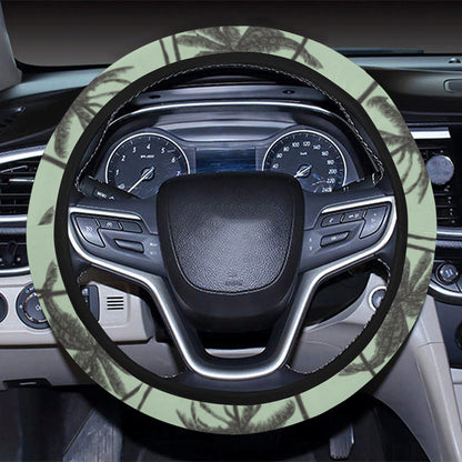 Palm Tree Pattern Print Design A04 Steering Wheel Cover with Elastic Edge